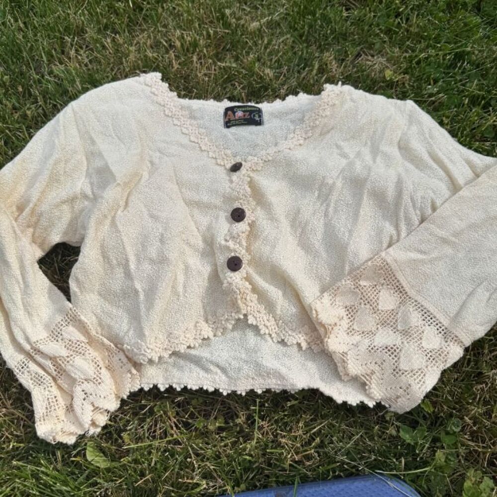 VTG Crochet Heart Blouse